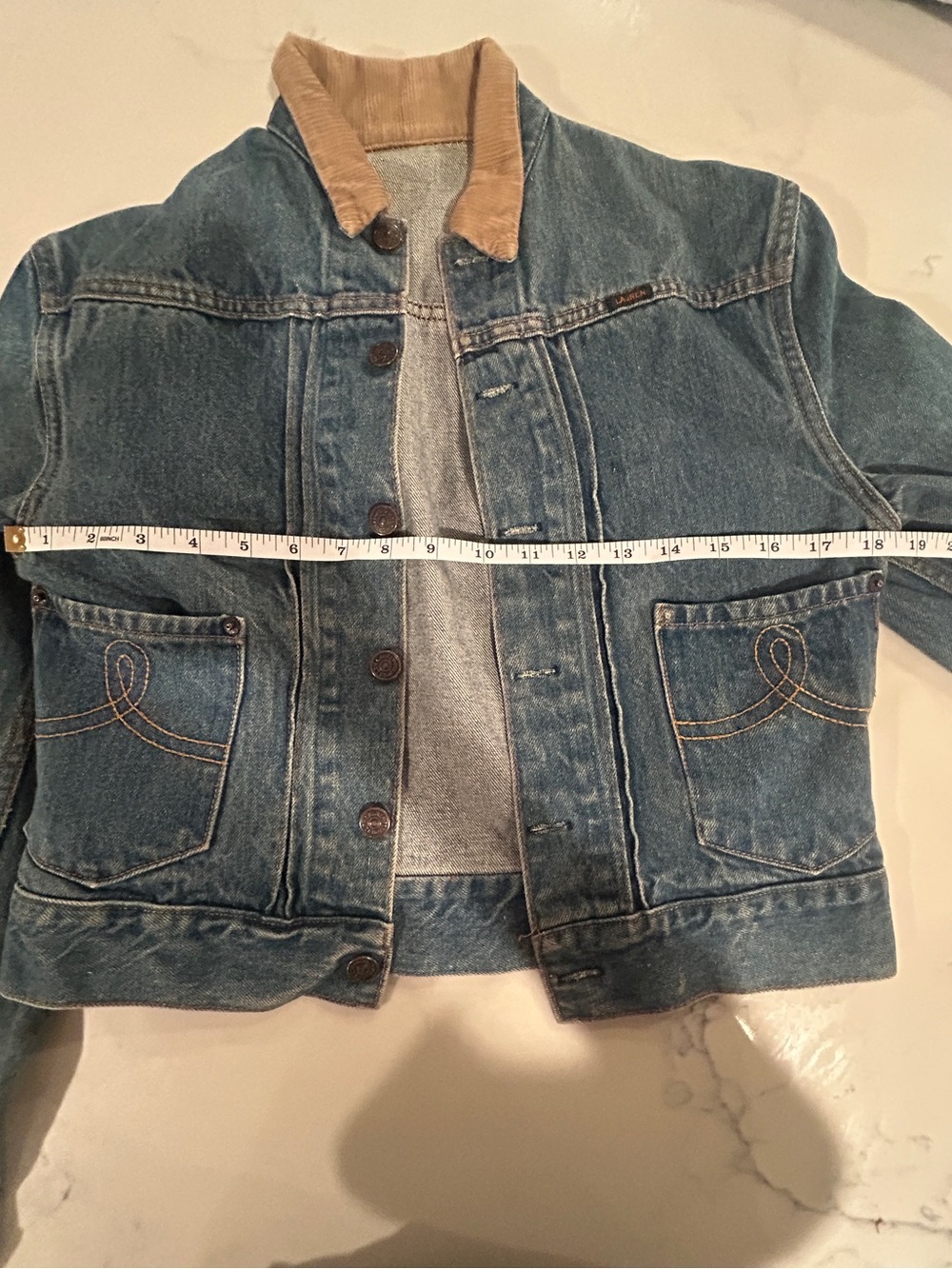 Vintage Polo Western Ralph Lauren Denim Jacket Corduroy Collar USA - Picture 15 of 15